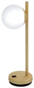 Abajur Metal E Globinho 25X12X43Cm 1 X G9 Globo Ø12Cm |Old Artisan Abj... (CHAMPANHE / DOURADO BRILHO)