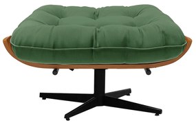 Kit 02 Puffs Giratório Costela Suede Base Cromada Preto - D'Rossi - Verde