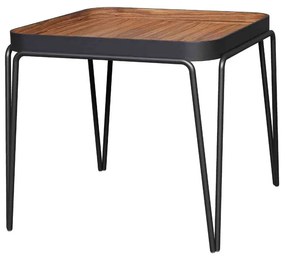 Mesa Lateral Smay Quadrada Tampo Bandeja Laminado Borda com Pintura Laca Pés em Metal