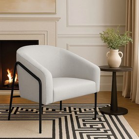 Poltrona Sala Industrial Alta Preto Stella Linho D03 - D'Rossi - Cinza