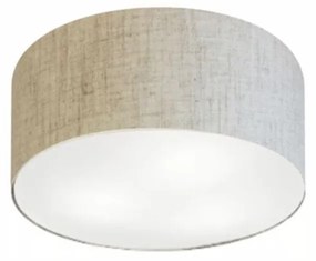 Plafon Cilíndrico Md-3010 Cúpula em Tecido 30x12cm Rústico Bege - Bivolt