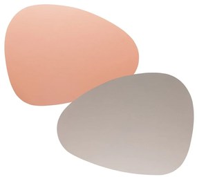 Lugar Americano Pvc Dupla Face Rosa/Cinza Claro 43x32cm 61418 Wolff