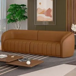 Sofá Living Decorativo 4 Lugares 332cm Meris M22 Sintético Caramelo -