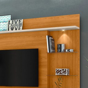 Estante de TV 55 Pol 182cm Sala de Estar Elaris Cinamomo/Off White M20 - D'Rossi