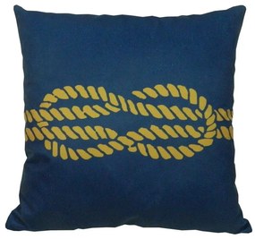 Almofada Marine Tons Mostarda e Azul 45x45cm - AMI-0107 - Somente Capa