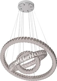 Pendente Led Cristal E Alumínio Cinza 59w 3000k Aliança