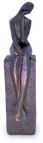 Escultura Decorativa Pessoa Sentada em Poliresina Cobre 21,5 cm F04 - D'Rossi