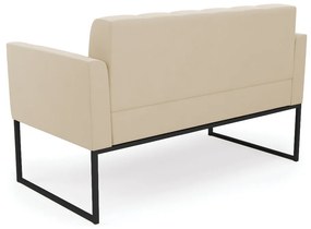 Sofá Namoradeira Elisa Suede Base Metálica Industrial Preto - D'Rossi - Bege