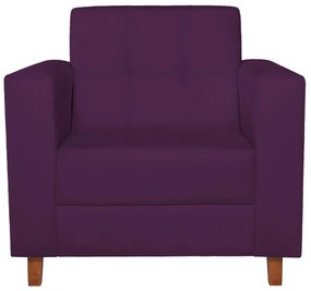 Poltrona Decorativa Denver Suede Roxo - ADJ Decor