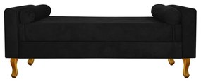 Recamier Félix King Size 195cm Suede Preto - ADJ Decor