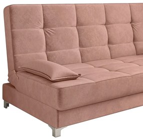 Sofá Cama Equador 193 cm Encosto Reclinável Veludo Pés Plástico Cromado - D'Rossi - Rose