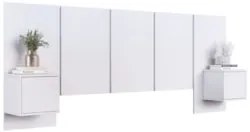 Cabeceira Cama Queen 220cm e Mesas Laterais Ohana Branco A05 - Mpozena