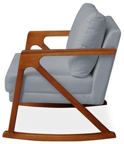 Poltrona Mona Amber Balanço Veludo Cinza