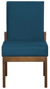 Cadeira de Jantar Helena Suede Azul Marinho - Decorar Estofados