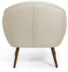 Kit 02 Poltronas Decorativas Nina Pés Palito Madeira C-107 Linho Bege