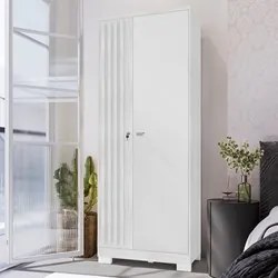 Guarda Roupa Solteiro 2 Portas com Chave Versus Carvalho Branco/Branco