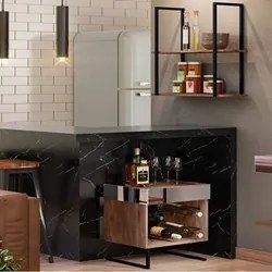 Conjunto Adega Espelhada 6 Garrafas e Prateleira Suspensa Estilo Indus