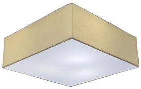 Plafon Quadrado Md-3002 Cúpula em Tecido 50x50x15cm Algodão Crú - Bivolt