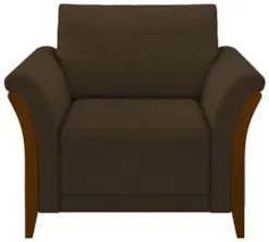 Poltrona Decorativa Sala de Estar 102cm Pés Madeira Roya Z32 Veludo Ma