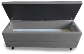 Calçadeira Baú com Sapateira Casal 140cm Paris Suede Cinza - Sheep Estofados - Cinza