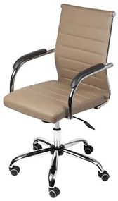 Cadeira Office Light Baixa Courino Caramelo com Base Rodizio Cromada - 67327 Sun House