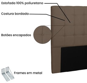 Cabeceira Verona Para Cama Box Solteiro 90 cm Suede - D'Rossi - Caramelo