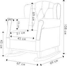 Kit 02 Poltronas Amamentação Base Madeira Balanço Lucy Z39 Suede Bege