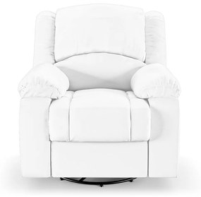 Poltrona do Papai Reclinável Sala de Cinema Madrid Glider Manual Giratória PU Branco  G23