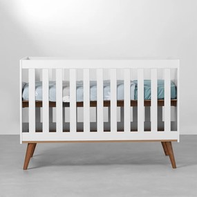 Berço Mini Cama Ludmila - Branco com Betula