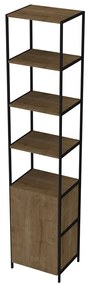 Estante Multiuso Steel Quadra 01 Porta Estilo Industrial Vermont e Preto - D'Rossi