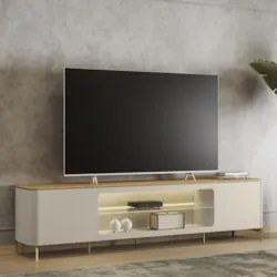 Rack Bancada TV 85 Pol 239cm com LED Martan Tauari/Off Flex L06 - Mpoz