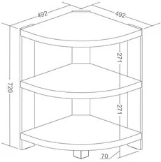 Estante Decorativa Lateral Multiuso Wind Olmo - Artany