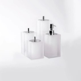 Conjunto Banheiro 4 Pçs em Resina - Cristal Fosco  Cristal Fosco - Cromado