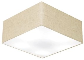 Plafon Quadrado Md-3012 Cúpula em Tecido 21/50x50cm Rústico Bege - Bivolt