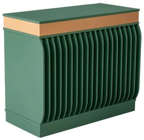 Balcão Reto Palm - Verde Oliva Com Detalhes Dourado Soleil