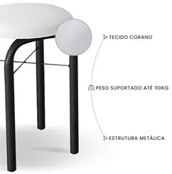 Conjunto Mesa de Cozinha Prattica Industrial 120cm com 2 Banquetas F02