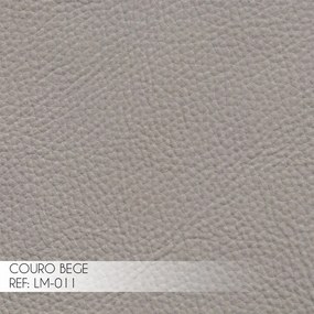 Puff Decorativo Sala de Estar Costela Couro Bege G34 - Gran Belo