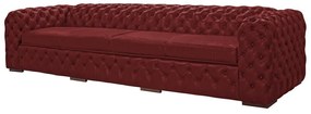 Sofá 3 Lugares Astúria 240cm Couro Vermelho G58 - Gran Belo