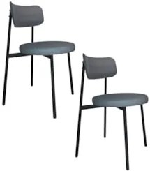 Cadeira de Jantar Estofada Kit 2 Nyka M25 Linho Cinza - Mpozenato