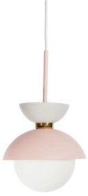 Pendente Bibelô Ø19X20Cm Globo 14Cm 1Xe27 G45 / Anel Distanciador Dour... (ND-B - Nude Brilho)