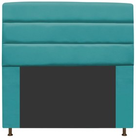 Cabeceira Estofada Turim 195 cm King Size Suede Azul Turquesa - ADJ Decor