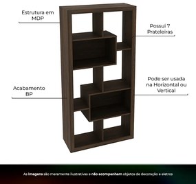 Estante Aberta Escritório Sala de Estar Home Ofice E1712 MDP Rustico G69 - Gran Belo