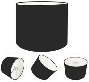 Cúpula Abajur Cilíndrica Cp-7012 Ø30x25cm Preto