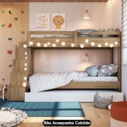 Treliche Infantil Com Escada e Nichos Infix C06 Aveiro/Branco - Mpozen