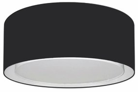 Plafon Duplo Cilíndrico Md-3036 Cúpula em Tecido 50x25cm Preto - Bivolt