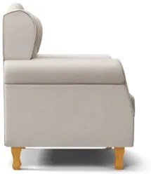 Kit 02 Poltronas de Amamentação Pés Madeira Lucy Z39 Suede Bege - Mpoz