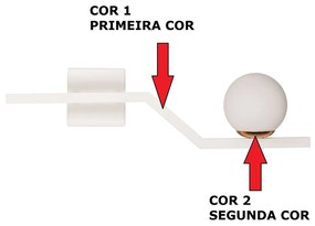 Arandela Zig 56X15X15Cm 1Xg9 / Globo Ø12Cm | Usina 16833/1 (BT - Branco Texturizado, FOSCO)