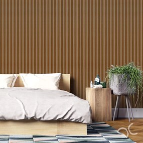 Papel de Parede Ripado Marrom Escuro 0.52m x 3.00m