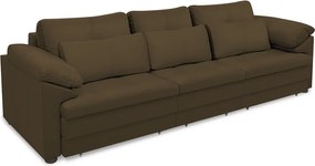 Sofá Retrátil Manual Sala de Estar Nolan Bipartido 257cm Conforto Premium em Couro Cappuccino G58 - Gran Belo
