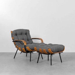 Poltrona Costela com Braço e Puff - Zimbro